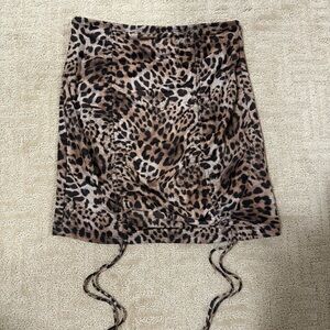 Princess Polly Leopard Print Mini Skirt in Brown and Black